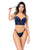 Underwire Bustier w/Removeable Straps & Adjustable Panty 2 pc Set - Black/Blue S/M