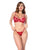 Lovers Lace Floral Underwire Top w/Thong 2 pc Set - Red S/M