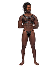 Leather Gemini Double Ring Harness Black O/S