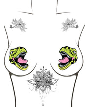 Neva Nude Black Light  Dinosaur Pasties - Green O/S