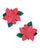 Neva Nude Poinsettia Glitter Flower Pasties - Red/Green O/S