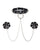 Neva Nude Burlesque Slave 4 U Chain Neck Choker Leather Reusable Silicone Pasties - Black O/S
