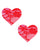 Neva Nude Lace Heart Pasties - Red O/S