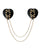 Neva Nude Two Heart Chained Pasties - Black O/S