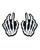 Neva Nude Holographic Skeleton Hands Pasties - White/Black O/S