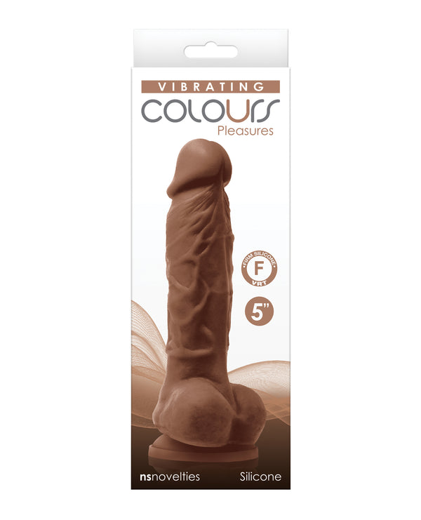 Colours Pleasures 5' Vibrating Dildo - Brown
