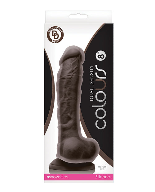 Colours Dual Density 8' Dildo - Dark Brown