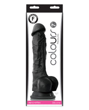Colours Pleasures 7' Dong w/Balls & Suction Cup - Black