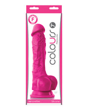 Colours Pleasures 7' Dong w/Balls & Suction Cup - Pink