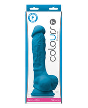 Colours Pleasures 7' Dong w/Balls & Suction Cup - Blue