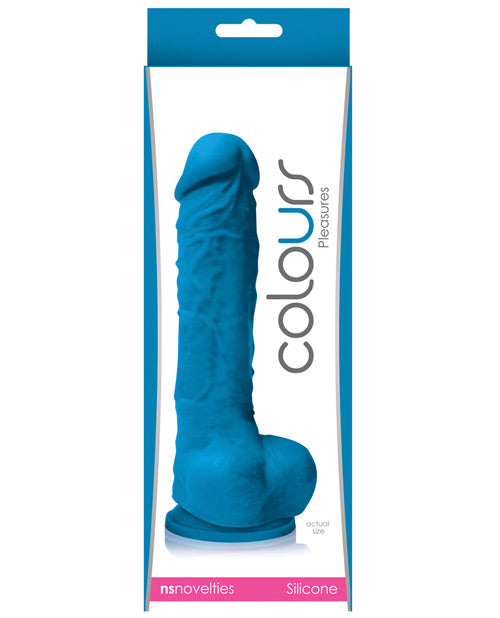 Colours Pleasures 5' Dildo w/Suction Cup - Blue