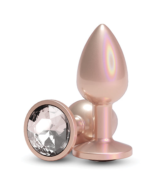Rear Assets Small w/Clear Gem - Iridescent Champagne