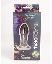 Cristal Black Opal Anal Glass Dildo Vibe - Gun Metal