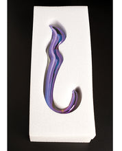 Cristal Blue Flame Curved Glass Dildo - Purple