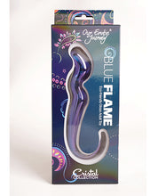 Cristal Blue Flame Curved Glass Dildo - Purple