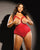 Lace Open Cup & Crotchless Teddy Red QN