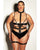 FETISH Lethal Underwire Peek A Boo Vinyl Teddy w/Choker Black 2X