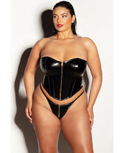 FETISH Rider Vinyl Bustier w/Front Zipper & Panty Black 1X