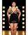 FETISH Excitement Fishnet & Vinyl Fitted Babydoll w/D-Ring & Metal Clasp Black 1X