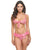 Aubrielle Diamond Mesh Underwire Bra w/Thong 2 pc Set - Pink SM