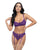 Margo Lace & Mesh Underwire Bra w/Gartered Panty 2 pc Set - Imperial Purple L/XL