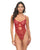 Mariah Embroidered Mesh Underwire Teddy - Burgundy SM