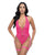 Kahlia Lace Halter Top Teddy - Pink Yarrow L/XL