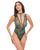 Lucy Lace & Mesh Teddy w/Removable Harness - Green S/M