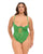 Raine Underwire Shelf Cup Lace Teddy w/Decorative Trim Insert - Green 1X/2X