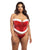 Holiday Santa's Entourage Boned Velvet Bustier w/Marabou Trim & G-String Red/White 1X/2X