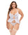 Elena Floral Embroidered Bustier w/Ruffles & Matching Panty - White 2X