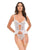 Elena Floral Embroidered Bustier w/Ruffles & Matching Panty - White SM