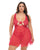 Tiana Lace Babydoll w/Side Slits & Strap Details - Red 1X/2X