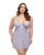 Elsie Lace & Mesh Underwire Babydoll w/G-String 2 pc Set - Brunnera Blue 1X/2X