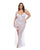 Livia Dot Mesh & Lace Underwire Gown & Garter 2 pc Set - White 1X/2X