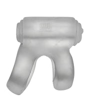 Hunky Junk Revhammer Shaft Vibe Ring - Clear Ice w/Blue Vibe