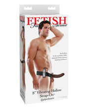 Fetish Fantasy Series 8' Vibrating Hollow Strap On - Brown
