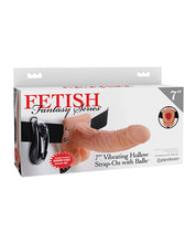 Fetish Fantasy Series 7' Vibrating Hollow Strap On w/Balls - Flesh