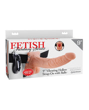 Fetish Fantasy Series 9' Vibrating Hollow Strap On w/Balls - Flesh