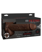 Fetish Fantasy Series 9' Hollow Squirting Strap On w/Balls - Brown