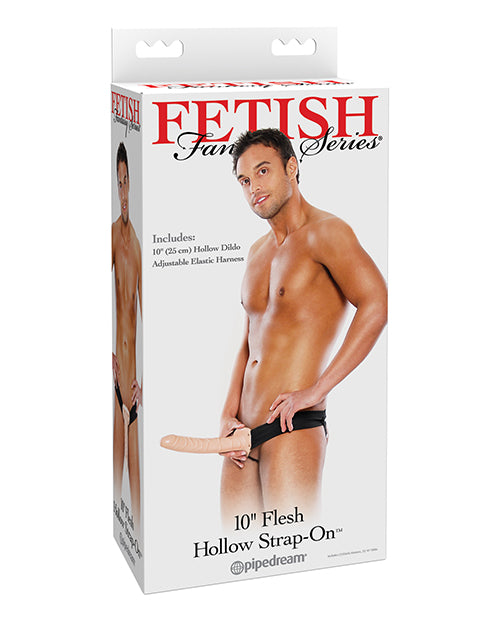 Fetish Fantasy Series 10' Hollow Strap On - Flesh
