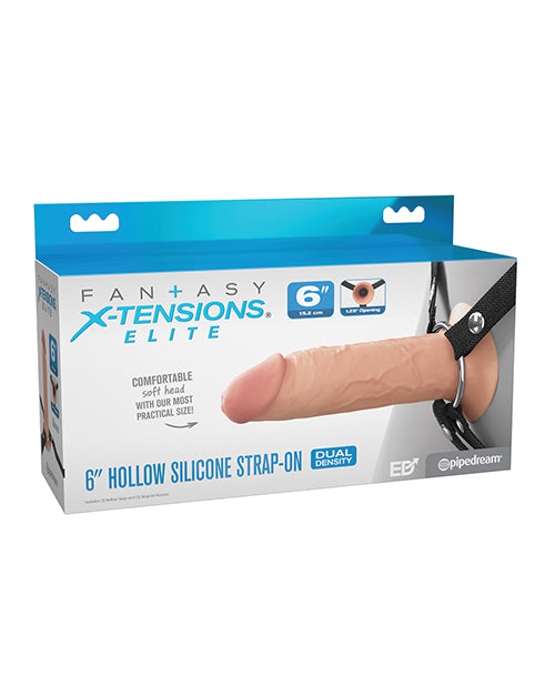 Fantasy X-tensions Elite 6' Silicone Hollow Strap-on w/Harness - Light