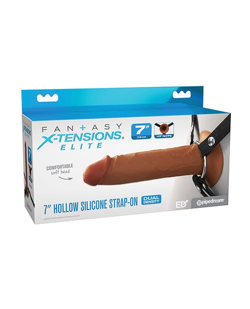 Fantasy X-tensions Elite 7' Silicone Hollow Strap-on - Brown