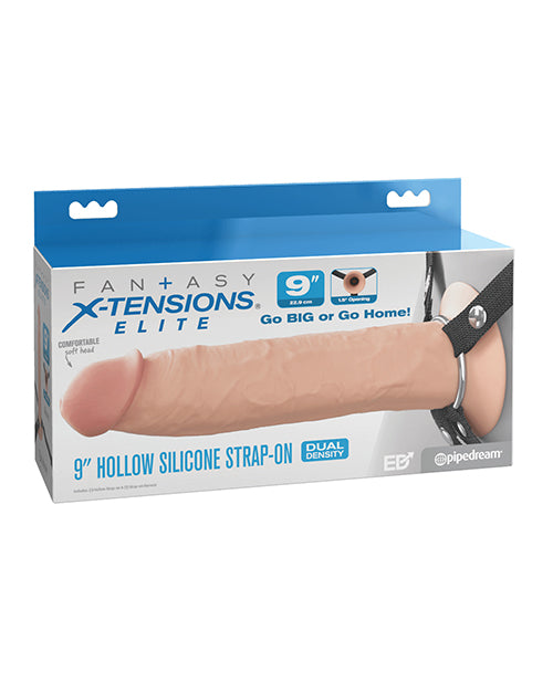 Fantasy X-Tensions Elite 9' Silicone Hallow Strap-On Dual Density - Light