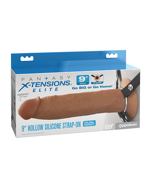 Fantasy X-Tensions Elite 9' Silicone Hallow Strap-On Dual Density - Brown
