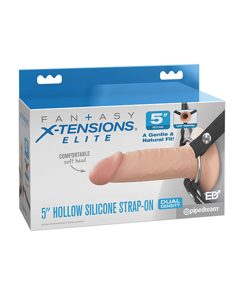 Fantasy X-Tensions Elite 5' Silicone Hallow Strap-On Dual Density - Light