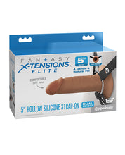 Fantasy X-Tensions Elite 5' Silicone Hallow Strap-On Dual Density - Brown