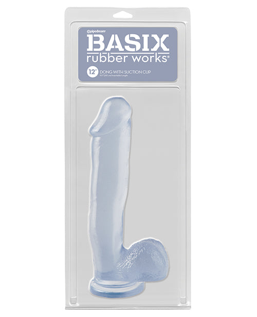 Basix Rubber Works 12' Dong w/Suction Cup - Clear