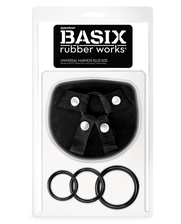 Basix Rubber Works Universal Harness Plus Size - Black