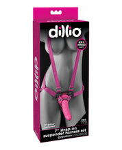 Dillio 7' Strap-On Suspender Harness Set - Pink